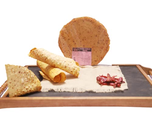 Image of JAIN'S PURE CHANA GARLIC PAPAD 200 GM- Handmade Chana Lahsun Papad (Pack of 2)