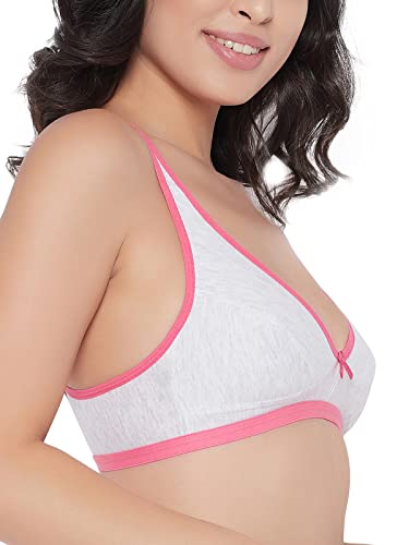 Image of Clovia Women's Cotton Non-Padded Non-Wired Demi Cup T-Shirt Bra in Grey