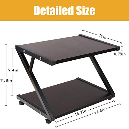 image for HUAWIND Printer Stand Wood with Metal Frame 2 Tiers with Storage Desk 
