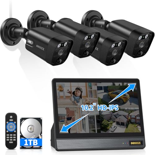 OOSSXX 4K 8.0 Megapixel & 130&deg; Wide-Angle 2-Way Audio PoE Outdoor Home Security Camera System Wired...