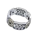 Rebellious Anillos de cuentas de cobre retro con forma de ábaco, apertura ajustable, estilo étnico unisex, símbolo de estilos étnicos