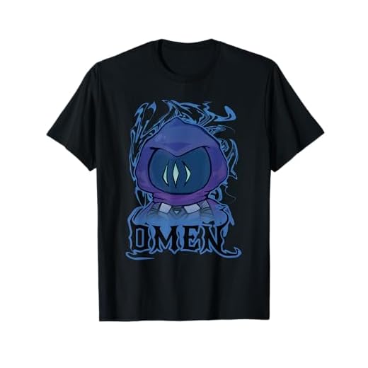 FPS Merch Heaven - Süßes Chibi Omen Agent Valorants Gaming T-Shirt, Unisex, Schwarz, S, Cartoon, Klassisch, Stretch, Gamer, Jugendliche