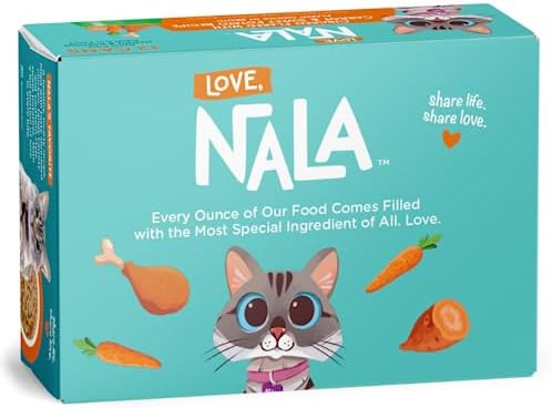 LOVE, NALA - Natural Adult Cat Wet Food - FLAKED Chicken with Carrot & Sweet Potato in Broth - Grain Free, Non-GMO, Lean Protein, Digestive Fiber Blend, Added Minerals & Vitamins - 12 Pack, 2.4 lbs.
