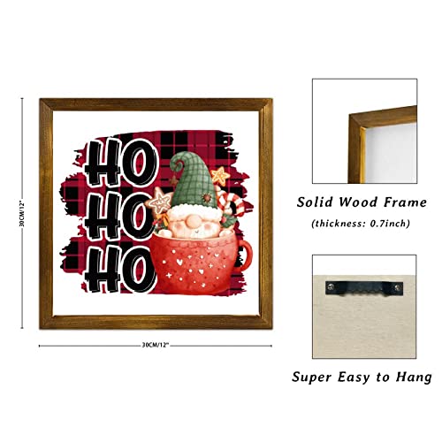 Panneau de Noel en bois Hohoho suspendre mur retro
