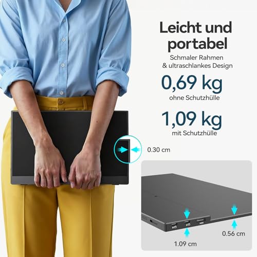 Intehill Tragbarer Monitor 15,6 Zoll Matt IPS 1080P – Ansicht 4