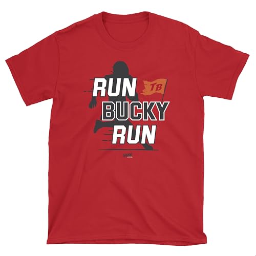 Run Bucky Run T-Shirt for TB Football Fans (SM-5XL) (Red Soft Style Short Sleeve, Large)