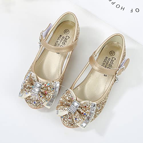 Girls Dress Shoes Wedding Party Princess Glitter Golden Shoes (Toddler/Little Kid/Big Kid) 7.5 M Us Toddler #TOP3