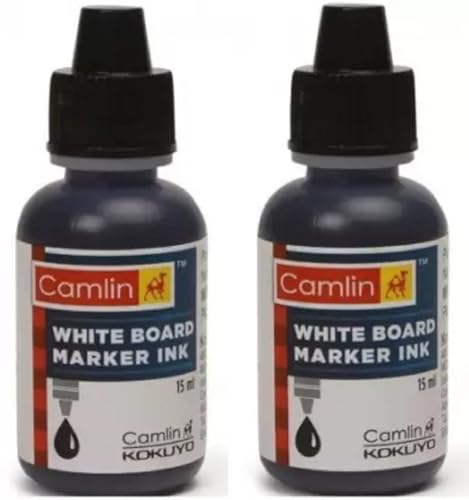 Image of Camlin White Board Marker 1 Black Refill Ink (15ml, Pack of 1) | Quick-Drying, Long-Lasting & Smooth Writing
