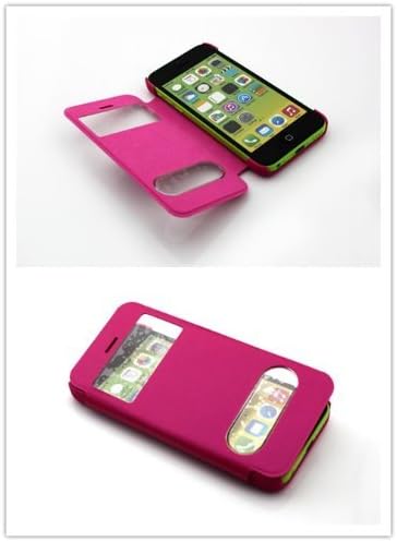 Nine States Durable Personalized PU Leather Flip/Folio Wallet Cover Business Style Case for Apple Iphone 5C with Time Cutout,Plum