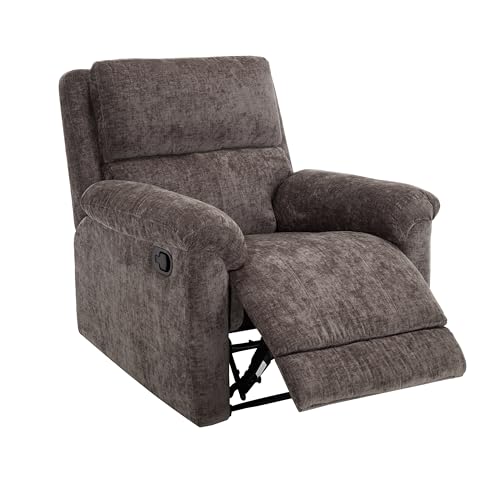 MINCETA Recliner Chairs,Modern 5" Wall Hugger Nursery Recliner with Overstuffed Arm and Back for Living Room,Chenille Velvet in Dark Gray -  MC-RC02-C06