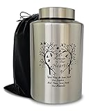 220 lbs Large Urns for Adult Male Female Ashes, Decorative Funeral Cremation Keepsake Memorial Urn for Human Women Man Mom Dad Ashes(Tree of Love)