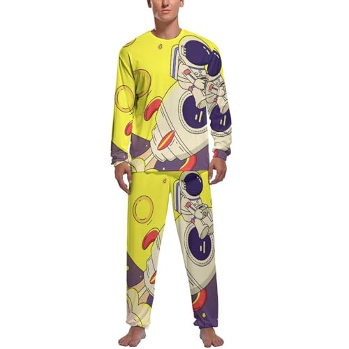 Haut et bas de pyjama homme haut de gamme manches longues vêtement de nuit