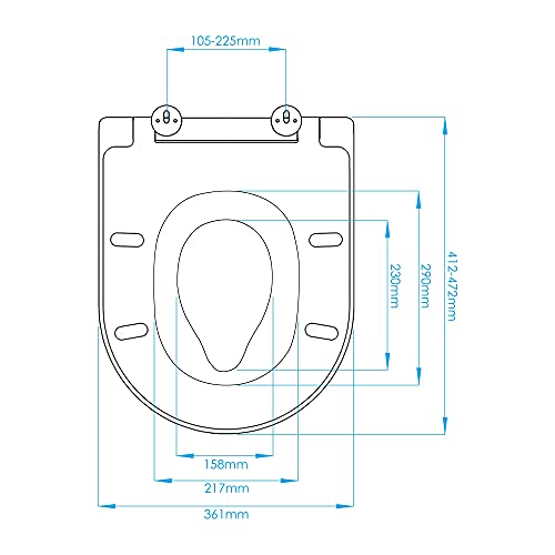ECOSPA Family Toilet Seat D Shap with Removable Child Seat, Soft Close
