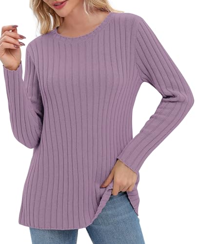 Image of Urban CoCo Women's Lightweight Crewneck Pullover Sweaters Long Sleeve Fall Knitted Sweater Tops