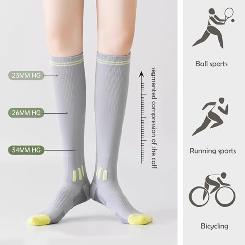 Women Daily Training Knee High Socks for Yoga Running Cycling Cushioned Socks With Thickened Sock Bottom - Image 4