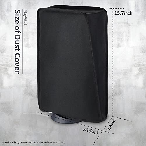 Image of PlayVital Black Nylon Dust Cover for ps5, Soft Neat Lining Dust Guard, Anti Scratch Waterproof Cover Sleeve for ps5 Console Digital Edition & Disc Edition