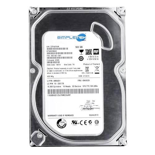 SIMPLETEK - Hard Disk HDD 500GB 3,5 SATA ST500DM002 per PC fisso desktop, disco rigido affidabile e ad alta capacità (Ricondizionato)