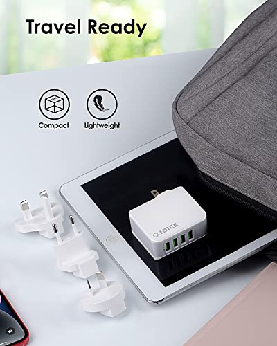 Travel Adapter 4 USB Universal Charger Plug Adaptor, Multi USB Wall Travel Charger with UK EU USA AUS 22W 4.4A Worldwide Power Adapter for iPhone, iPad, Android, Tablets and More - Image 8
