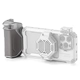 Tilta Khronos Focus PD Handle (Titanium White) - USB-C Power | Precision Focus/Zoom Control | Compact Design | Built-in Battery | Secure Fit - Compatible with iPhone 15/16 Pro/Pro Max