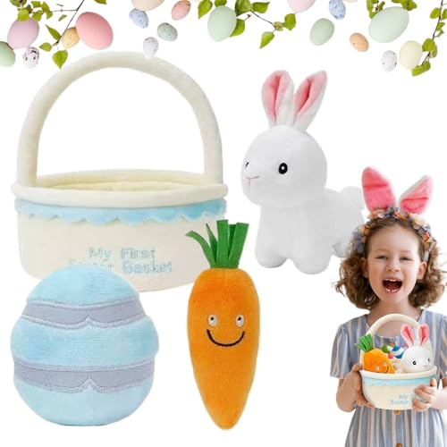 Cesta De Pascua Juego Sensorial Juguete | Sorpresas Rellenos Con Huevos Zanahorias Conejitos | Juguete de Pascua para Cesta - Para Niños Y Niñas, Hogar, Fiesta, Interior, Exterior Y Celebración
