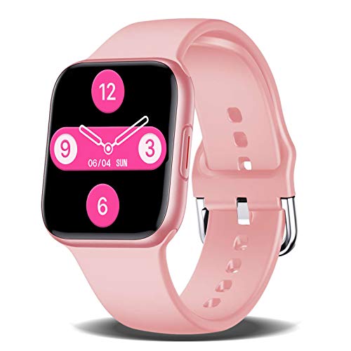 Smart Watch for Men Women, 1.54 inch Full Touch Screen Smartwatches IP67 Waterproof Fitness Tracker with Sleep Heart Rate Monitor Step Calorie Counter Smartwatch for Android iOS Phones (Pink)