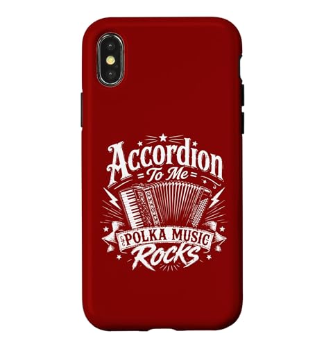 Accordion To Me Polka Music Rocks - �ʔ����|���J���y �X�}�z�P�[�X iPhone X/XS �p