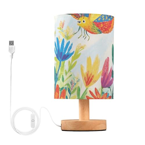 Mariposa Chic Flores Lámpara de Mesita de Noche Lámpara Eléctrica para Vestidor de Lectura