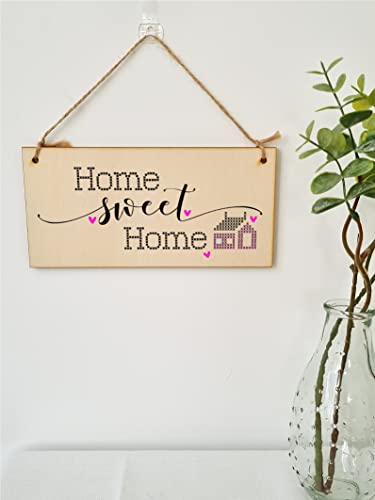 The Plum Penguin Handmade Wooden Hanging Wall Plaque Home Sweet Home Decorative Gift Family Sentimental Sign Hallway for Mum - Image 2