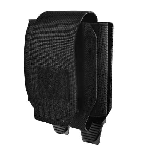 Azarxis MOLLE Double Buckle Handcuff Pouch Handcuff Holster for Duty Belt or Tactical Vest Fit ASP/Hinged/Chain/Folding Rigid Handcuffs for Police Law Enforcement and Security (Black - Style C)