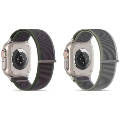 HEARTBOOM Trail Loop Band - (2 Items Bundle) - Compatible with Apple Watch Bands 44mm/45mm/46mm/49mm/42mm(Series 3 2 1) iwatch Sport Bands for Men Women Cover