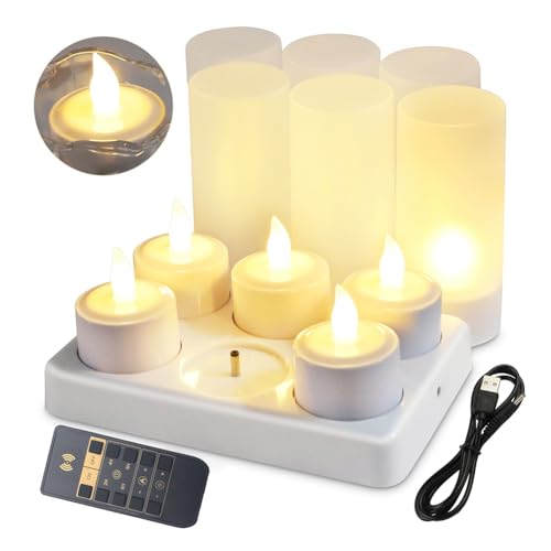Velas sin llama de alta durabilidad con base de carga USB integrada 2