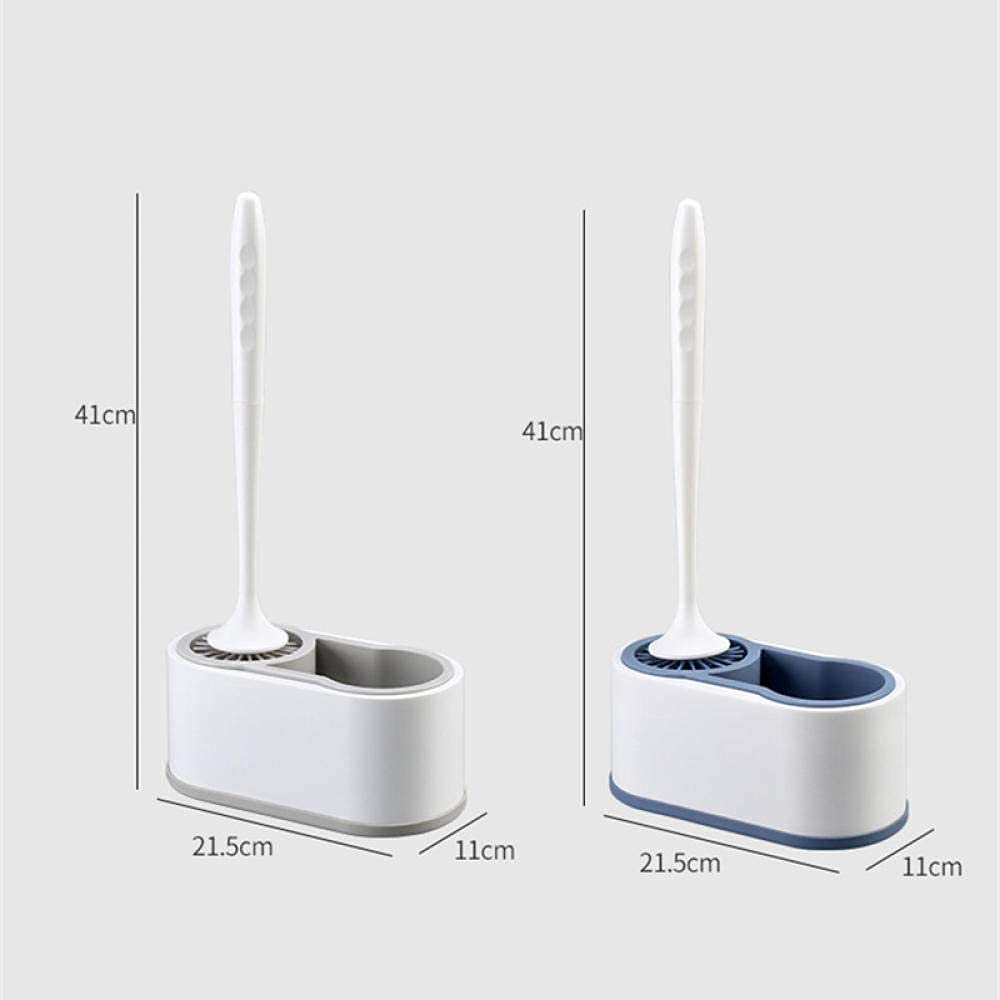 Kit de Cepillo Limpiador Tet, Cepillo y Soporte de Limpieza de Silicona de Secado rápido, para baño Tet, Floo (B_Azul)