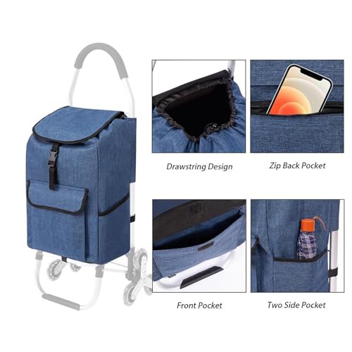 Sac de courses imperméable réutilisable 39 L en tissu Oxford robuste - 4