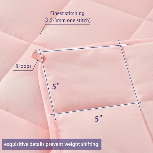 Image of yescool King Size Weighted Blanket for Adults (20 lbs, 80 inch x 87 inch, Pink) Cooling Heavy Blanket for Sleeping Perfect for 190-210 lbs, Breathable Blanket for Adults & Couple All Season, Machine Washable