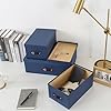 Soul & Lane Decorative Storage Boxes with Lids - Set of 3 (One Large and Two Medium), Sturdy Cardboard Organizers for Photos, Versatile Boxes with Handles for Office & Home, Navy #3