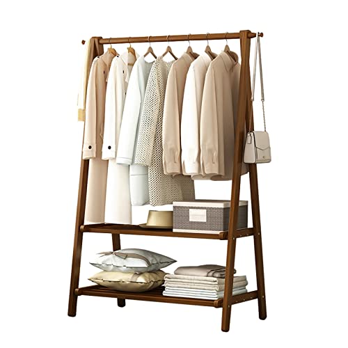 Portant à vêtements en bois avec étagère 160x116x40 cm pour ranger la chambre