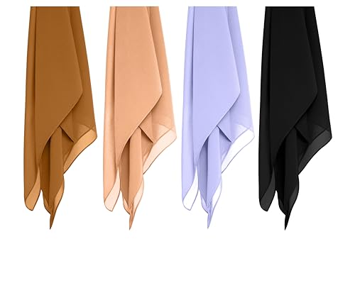 Image of Premium Georgette Hijab for Girls & Women | Lightweight and Breathable | Combo Pack of 4 | 180 cm x 70 cm