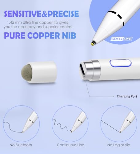 Image of Active Stylus Pen for Touch Screens,Dual Pen Tips for Drawing Writing,High Precise Universal Digital Pencil for A-pple i-Phone 17 /16 /15 /14 /13 /12 /11 /X, i-Pad Air /Pro /Mini,Tablet /Phone /Sam-Sung /K-indle
