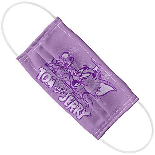 Popfunk Tom and Jerry Sketchy 1-Ply Reusable Face Mask Covering with Adjustable Nose Wire, Unisex