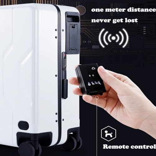 Electric Suitcase That Follows You, Smart Fingerprint Unlock Riding Trolley Case with Mobile Charging, Hardside Luggage Auto Follow, APP Control (C)2