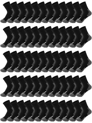 Image of Tarpop 100 Pairs Bulk Mens Socks Moisture Wicking Casual Sports Ankle Socks for Homeless Unisex Adult Men Women