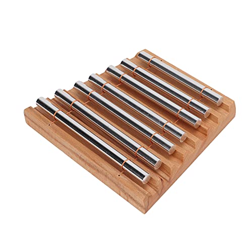 Zixyqol Instrumento de percussão de sinos de mão de 7 tons com martelo, sino de energia com martelo