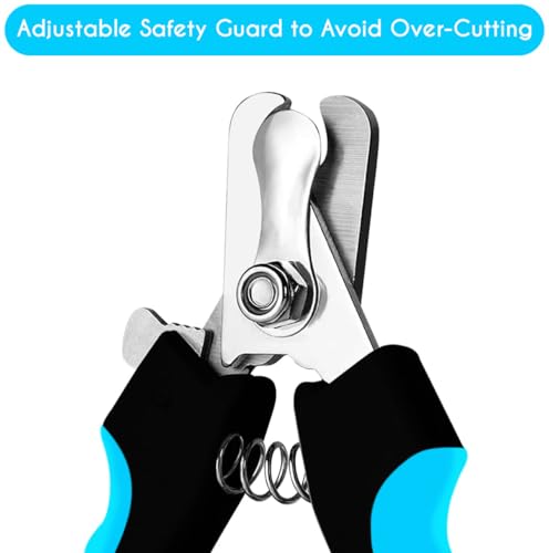 Image of Candure Pet Nail Clippers Professional Nail Trimmer Suitable for Puppy, Cats, Rabbits and Guinea Pigs - Safety Lock /Protective Guard to Avoid Over Cutting (Blue, Small)