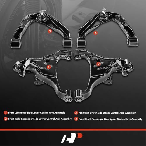 A-Premium Set of 4, Front Upper & Lower Control Arm Kit, with Ball Joint & Bushing, Compatible with Nissan Frontier 2005-2018, Pathfinder 2005-2012, Xterra 2005-2015 - Image 3