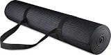 Fitvids All-Purpose 1/4-Inch High Density Anti-Tear Exercise Yoga Mat with Carrying Strap, Black