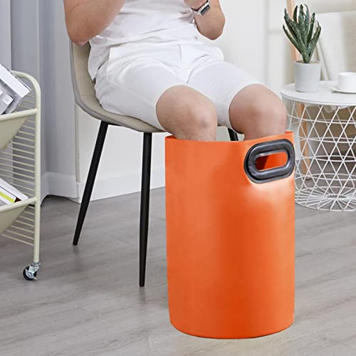 Balde plegable para baño de pies portátil color amarillo miniatura 5