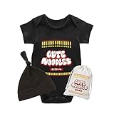 AOUYOA Baby Twins Bodysuits Cute Noodles Baby Costume Romper Funny Ramen Outfits Girl Dress Bag Set(short black 9m)