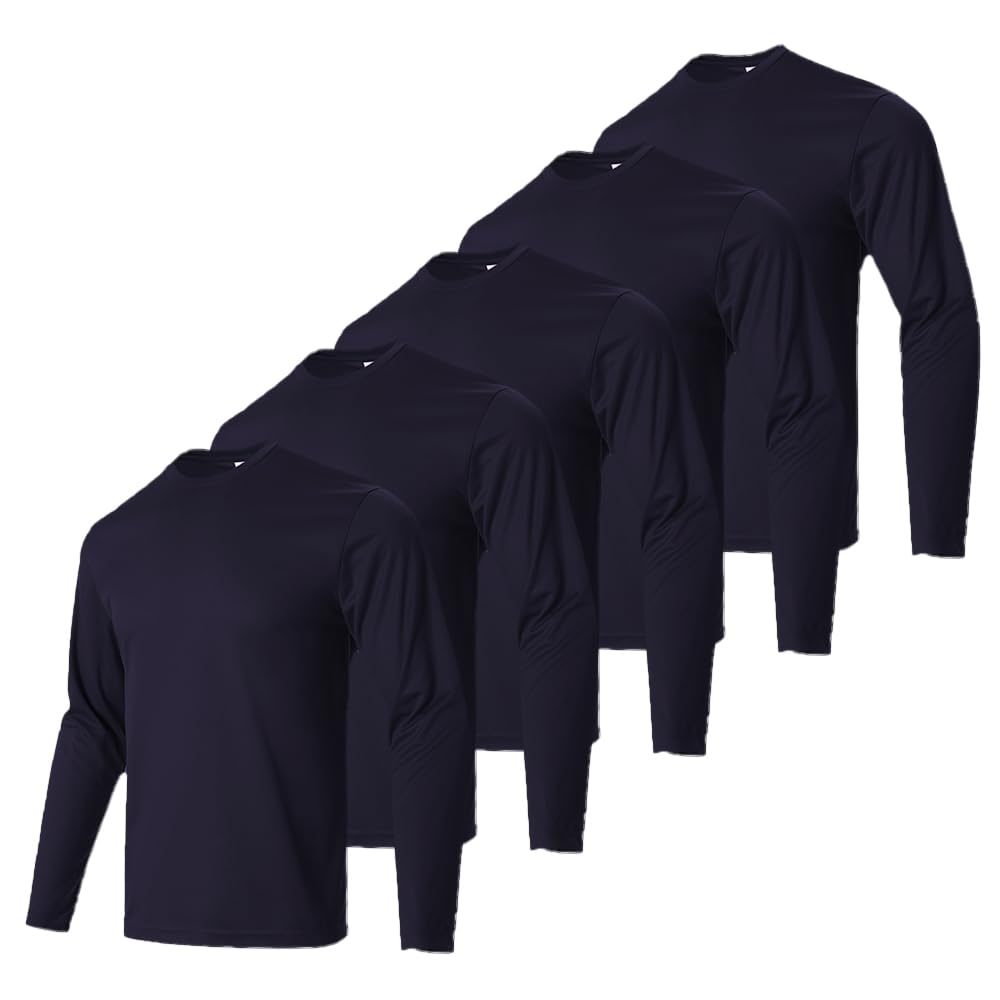 Men's UPF50+ T-Shirts Quick Dry Long Sleeve Crew Neck Sun T-Shirt