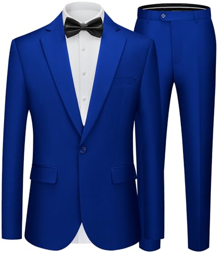 WEEN CHARM Mens Suits 2 Piece Slim Fit One-Button Wedding Tuxedo Suit Set | Notched Lapel Elegant Blazer Trousers Classic Fit Formal Wear Dress Suits for Prom Business Graduation Back to Scho product thumbnail 18