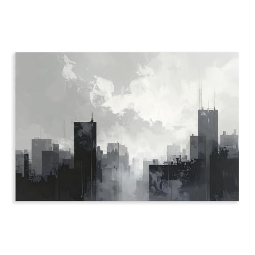 Toile paysage urbain abstrait pour habiller un mur vide de chambre